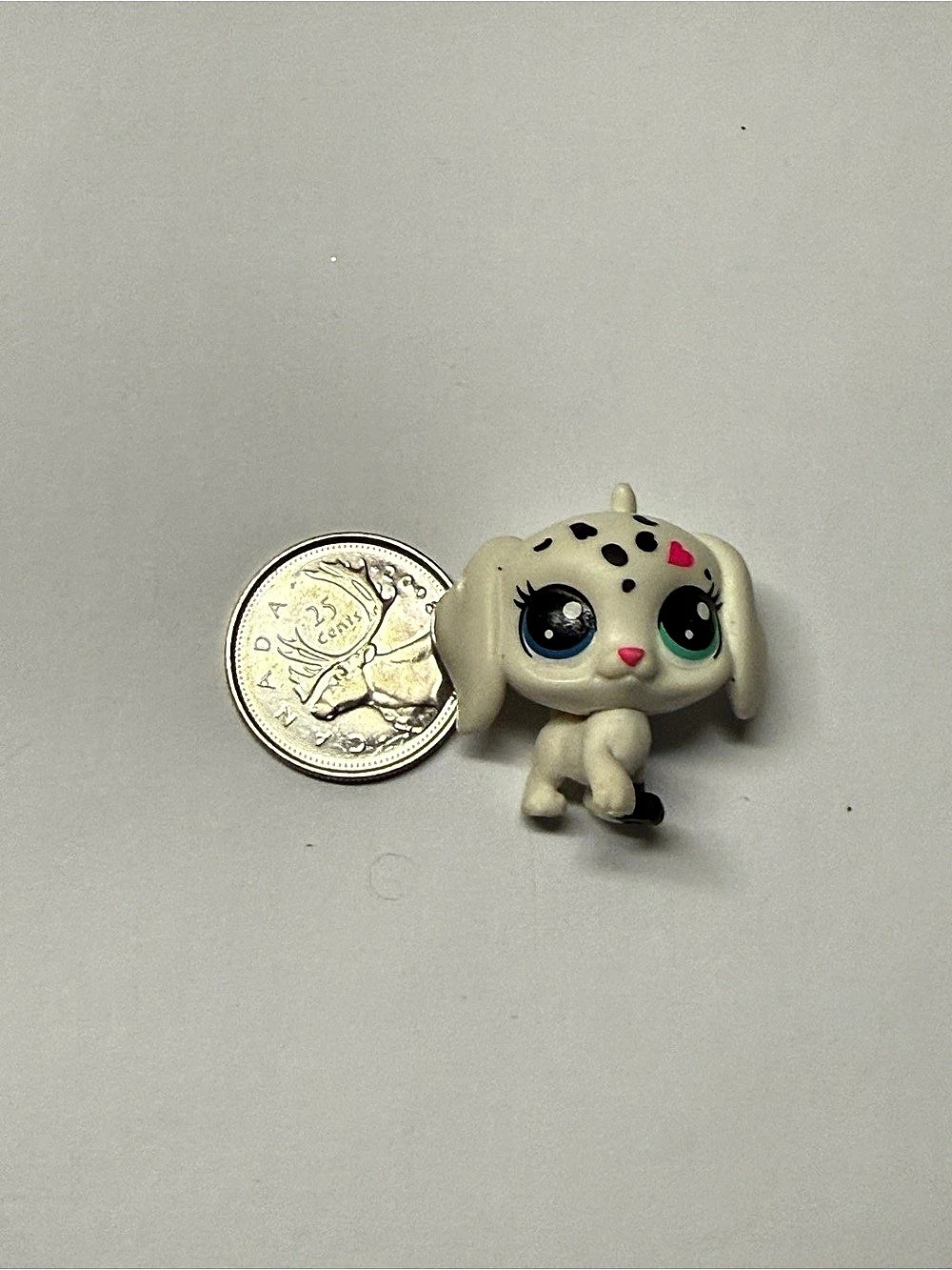Hasbro Littlest Pet Shop Dalmatian #44 White & Pink Mini Animal Figure